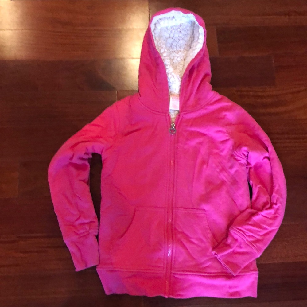 Girls 10-12 zip up hoodie pink sweatshirt